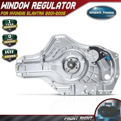 Power Window Regulator w/Motor & Panel for Hyundai Elantra 2001-2006 Front Right - Image 1 of 4