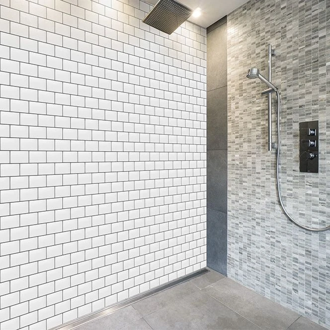 PVC Cladding White Metro Tile - Gloss - to cover 3.05sq mtr - 2500 x 1220 - Image 1 of 1