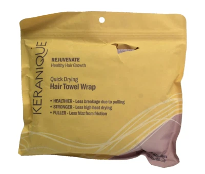 Envoltura de toalla para cabello de secado rápido Keranique - Menos frizz y rotura 10" x 26" Foto 1 de 4