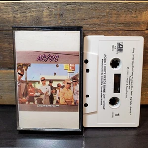 Vtg AC DC Dirty Deeds Done Dirt Cheap Cassette Tape 1976 White Variant Cover - Picture 1 of 4