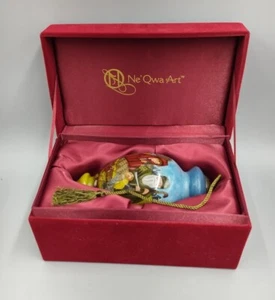 Ne'Qwa Art Glass Blown Ornament Nativity Scene Christmas - Picture 1 of 13