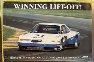 6/4/89 Team Highball Mazda MX-6 Amos Johnson IMSA Original Rennposter Neu aus altem Lagerbestand - Bild 1 von 5