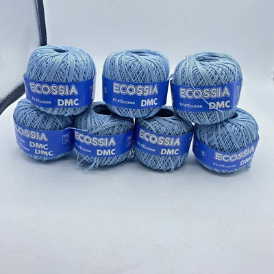 DMC Ecossia Thread Embroidery 100% Cotton Made In France Light Blue Lot Of 7 New - Image 1 of 4