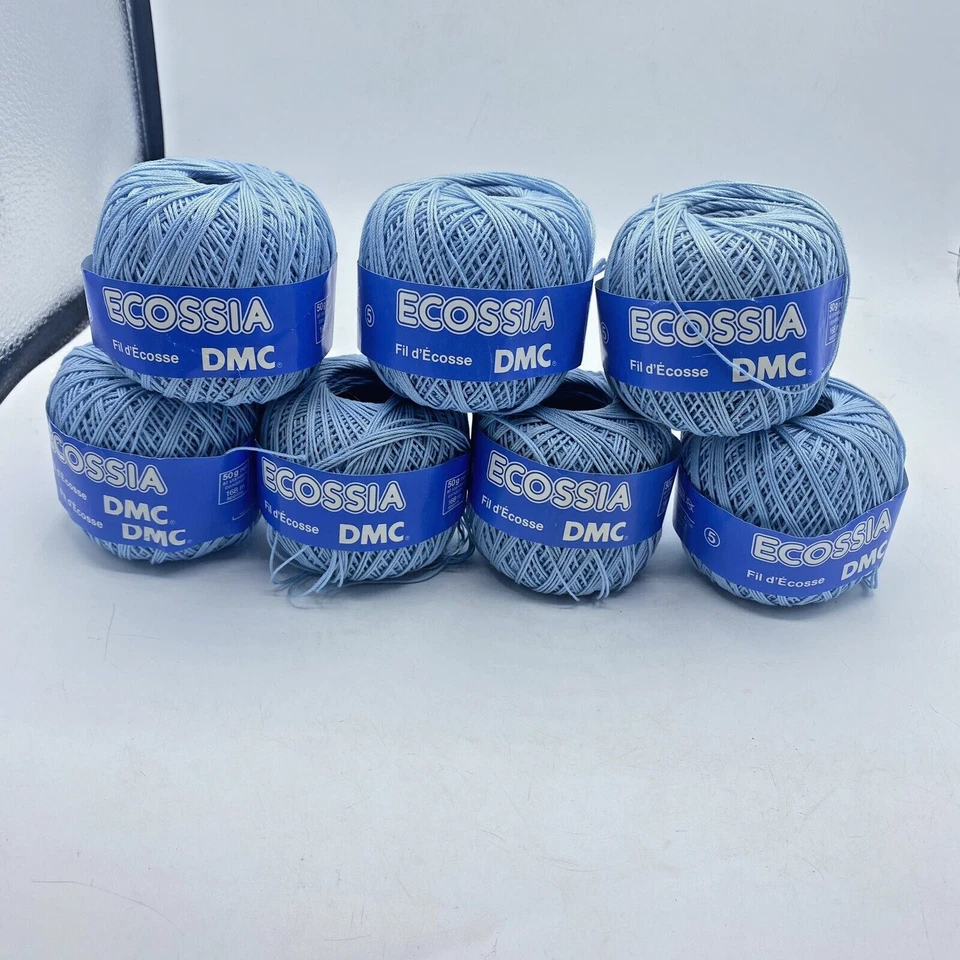 DMC Ecossia Thread Embroidery 100% Cotton Made In France Light Blue Lot Of 7 New - Image 1 of 4