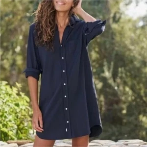 Frank and Eileen Mary Heritage Jersey Shirtkleid Damen Größe M Minimalistisch Preppy - Bild 1 von 11