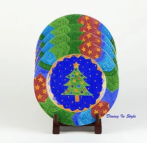 Set of 4 Salad Plates, SUPERB++! Potpourri, Sango, Christmas Pine, Sue Zipkin - Picture 1 of 4