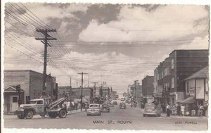 CANADA QUEBEC ROUYN MAIN ST. RPPC STREET OLD VIEW POSTCARD 1950s-1960s - Picture 1 of 1