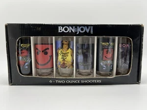 Bon Jovi 6-Two Ounce Shooters Shot Glasses Set Vintage Brothers Merchandise 2006 - Picture 1 of 9