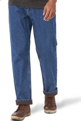Wrangler Authentics Men's Fleece Lined 5 Pocket Relaxed Fit Jeans - Image 1 of 4