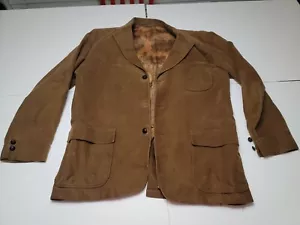 Vintage Hague Suede by Marshall Ray Jacket Sz 42 brown Holland - Picture 1 of 12