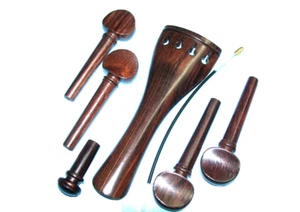 Old Violin Wood Parts; New 4/4 Tailpiece, Pegs & End Pin Project RW VWWS - Picture 1 of 1