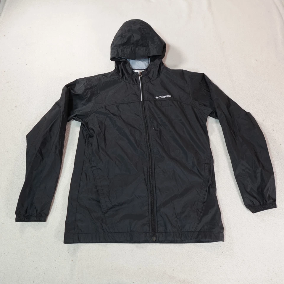 Chaqueta Columbia Juvenil Extra Grande Negra Ligera Exterior Caminata Trail Campamento Top Foto 1 de 4