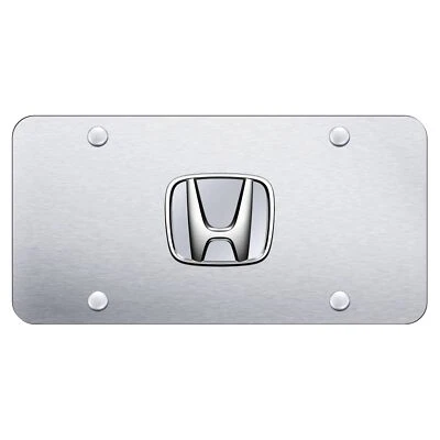 Honda Logo License Plate (Silver On Chrome) - Image 1 of 3