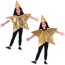 Childs 3-8 Yrs Gold Star Christmas Nativity Fancy Dress Costume Tabard Kids Xmas