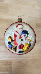 Waterford Blown Glass Holiday Christmas Ornament Santa Holding Globe - Picture 1 of 4