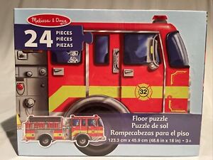 Melissa & Doug Fire Engine Truck Floor Puzzle Giant 49x18 Inches NEW SEALED