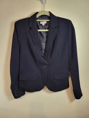 Blazer Merona para mujer azul marino de un botón de un solo pecho talla 6 Foto 1 de 4