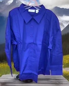 Women’s Chadwick’s Long Sleeve Button-Up Shirt- Size 2XL- Royal Blue - Picture 1 of 13
