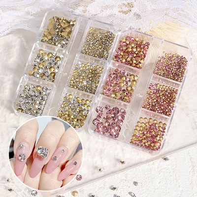 1000Pcs/Box Point Back Round Crystal Rhinestone Czech Glass Diamante Nail Art - Image 1 of 4