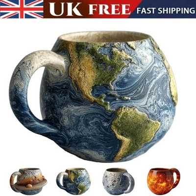 3D Space Planetary Mug Set Moon Cup Coffee Mugs Cosmic Ceramic Planet Cups