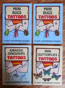 Lot of 4 Dover Publications  Books of TATTOOS - Dinosaurs*Bugs* Butterflies - Picture 1 of 5