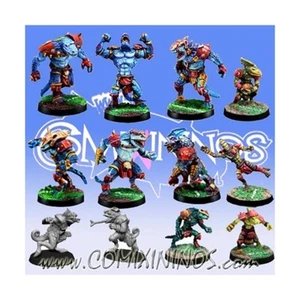 Comixininos Fantasy Football Lizardmen 28mm Lizardmen Team #1 w/Chameleons New - Picture 1 of 1