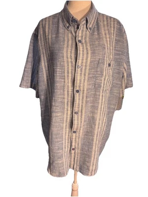 Weatherproof Vintahe Short Sleeved Striped Washable Linen Button Up Size XL - Image 1 of 4