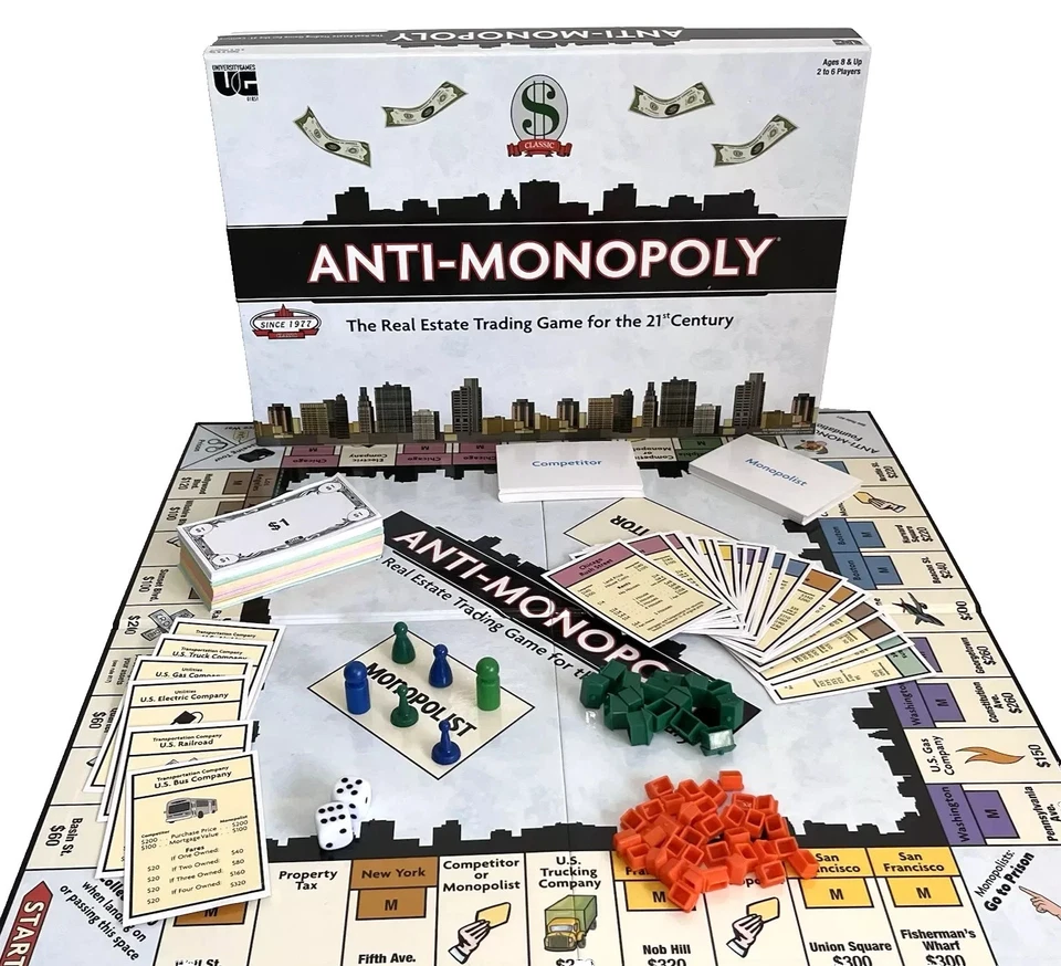 Anti-Monopoly Board Game  100% Complete  University Games - Image 1 of 1