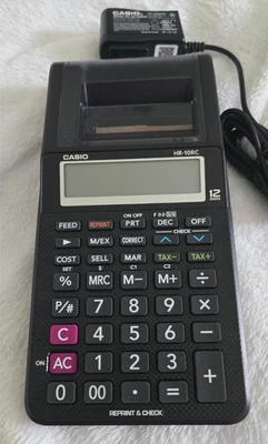 Casio HR-10RC 12-Digit Small Desktop Printing Calculator Black 24396585 NEW - Image 1 of 4
