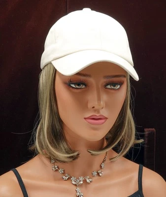 CLASSIC HAT by Henry Margu, Beige Hat w/Hair 12H-Dark Blonde/Brown CLEARANCE NEW - Image 1 of 4