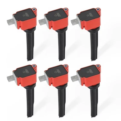 82606 MSD Ignition Coil - Ford EcoBoost -  2.7L V6 - Red - 6-Pack - Image 1 of 4
