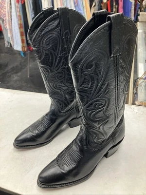 Dan Post 210 R Maria Diseñador Western Botas Vaqueras Cuero Negro Mujer’s Talla 7 M Foto 1 de 4