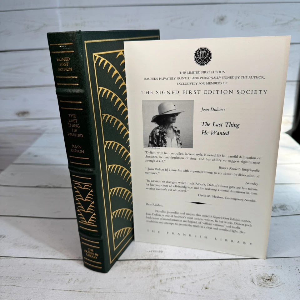 The Last Thing He Wanted Joan Didion SIGNED Limited 1st Edition Franklin Library Foto 1 de 4