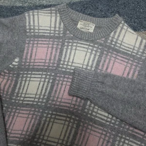 Vintage Lyle & Scott for BERK Intarsia Knit Plaid Wool Sweater  - Picture 1 of 9