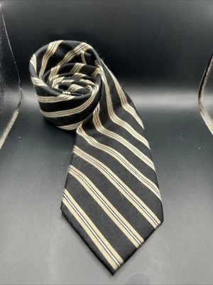 Corbata hombre Nautica rayas negras y doradas Foto 1 de 4