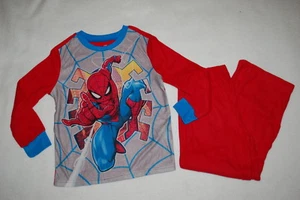 Boys L/S Pajamas Set SPIDERMAN Warm Flannel RED BLUE GRAY Superhero SIZE 8 - Picture 1 of 1