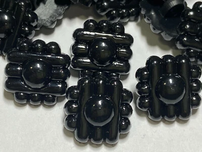 Black Square Poly Button 15mm  5/8" Shank  - Image 1 of 4