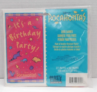 Pocahontas Fiesta de Cumpleaños Puerta Banner Decoración 27" x 54", Disney Sello De Colección Foto 1 de 4