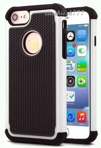 for iPhone 8 triple layer black white case cover skin hybrid rugged & heavy duty - Picture 1 of 1