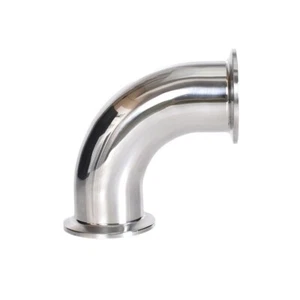 Pipe Connector Sanitary Ferrule Elbow at 90 Degrees in Stainless Steel - Picture 1 of 60