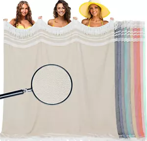 Oversized Cotton Turkish Beach Towel Blanket Giant XL Sandproof Boho Sand Free T - Picture 1 of 12