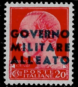 1944 ITALY OVERPRIN GAVERNOMILITARE ALLEATO  20C. MLH VF - Picture 1 of 2