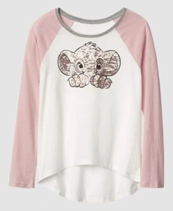 GapKids | Disney embellished hi-lo raglan tee Color Pink Standard Size 12 - Picture 1 of 7