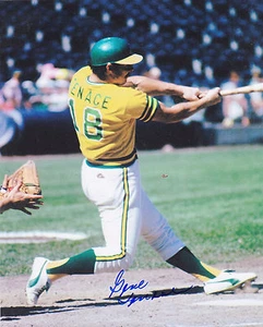 GENE TENACE OAKLAND A'S ACTION SIGNED 8x10 - Picture 1 of 1