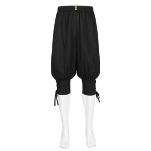 Men's Ankle Banded Pants Medieval Viking Navigator Pirate Costume Trousers - Picture 1 of 15