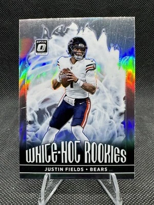 2021 Optic Justin Fields White Hot Rookies Silver Prizm Rookie Card - Image 1 of 2