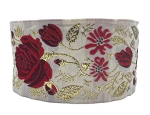 10m costume trim woven/woven ribbon rose tendrils 50mm wide (€1.99/m) - Picture 1 of 3