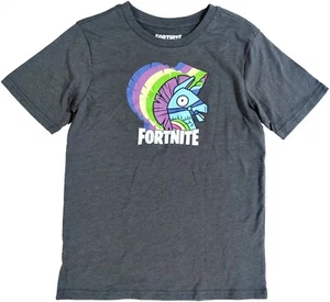 Fortnite Shirt Boys Large 10-12 Rainbow Loot Llama TShirt Tee Black Clothing - Picture 1 of 4