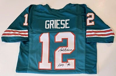 Bob Griese Signed Autographed Auto Miami Dolphins Jersey w/HOF 90 JSA Witness - Image 1 of 2