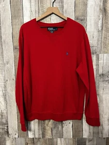 Vintage 90s Polo Ralph Lauren Red Essential Crewneck Sweatshirt Large VTG - Picture 1 of 12